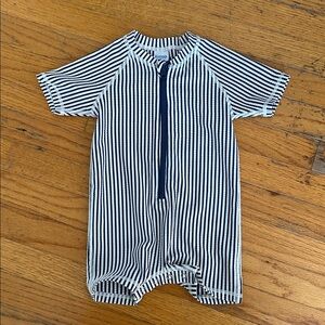 Rugged/Ruffle BUTTE Striped One Piece Romper Swimsuit with Zipper